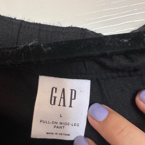 Size L gap pull on wide leg linen pants - Picture 2 of 5